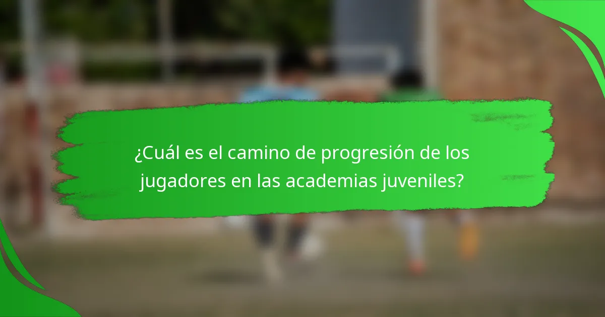¿Cuál es el camino de progresión de los jugadores en las academias juveniles?